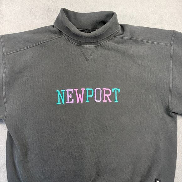 Vintage Russell Sweatshirt Women's Large Black Newport Rhode Island Turtleneck - Picture 3 of 10